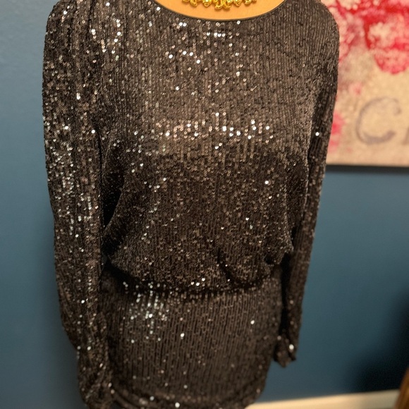 Love M Black Sequin Dress L - Picture 11 of 11